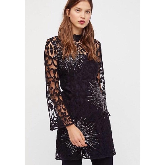 SOLD✨Free People Black Lace Dress - Picture 2 of 2